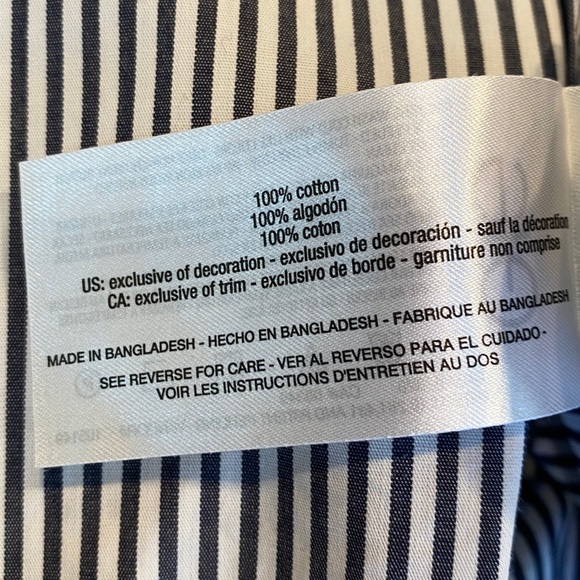 Gloria Vanderbilt Navy/White Striped Shirt - Picture 5 of 7
